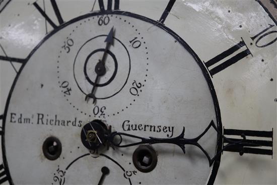 A Victorian oak longcase clock by Edmund Richards, Guernsey H.198cm